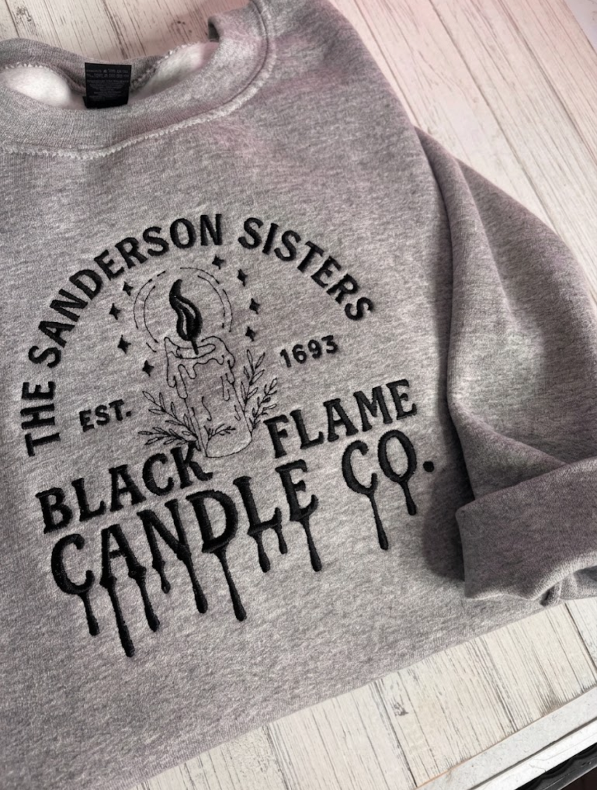Black Flame Candle Co Embroidered Crewneck
