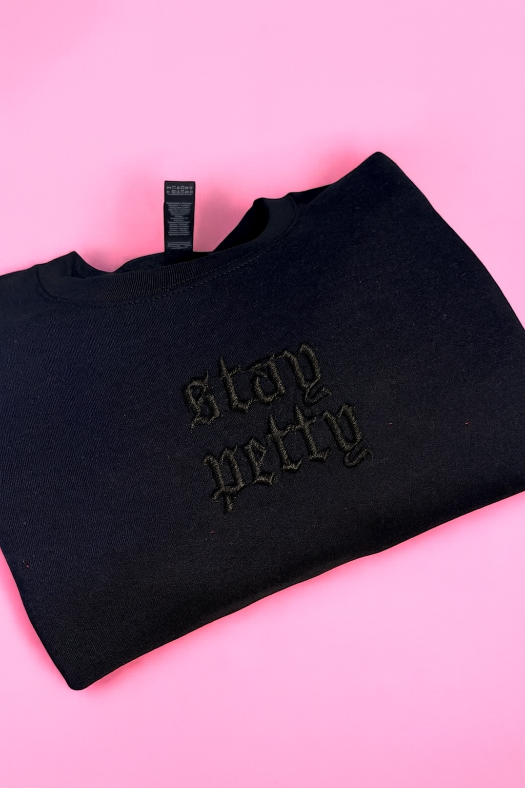 Stay Petty embroidered crew