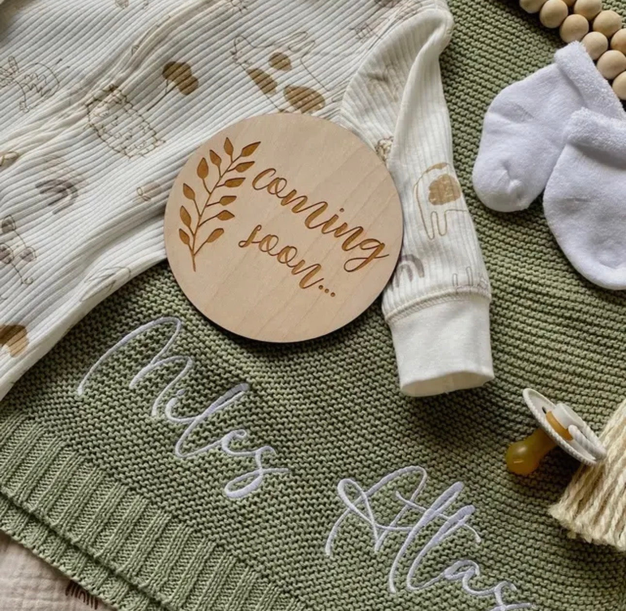 Embroidered Knit Blanket