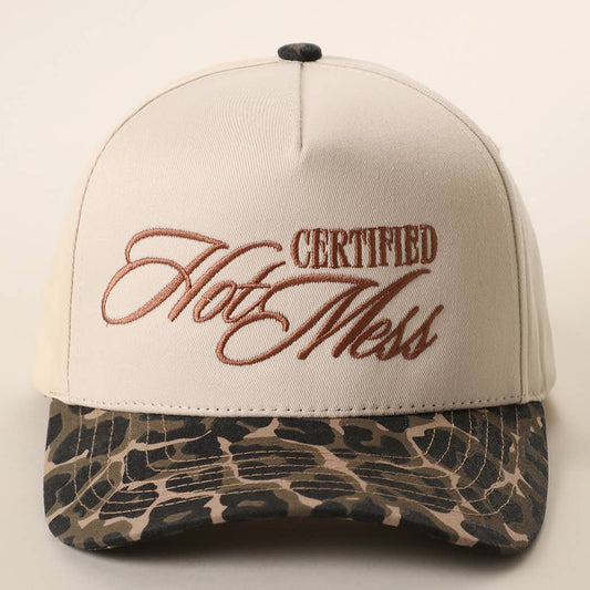 CERTIFIED HOT MESS Camo & Animal Print Trucker Hat