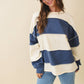 Oversized Color Block Long Sleeve Pullover