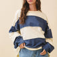 Oversized Color Block Long Sleeve Pullover