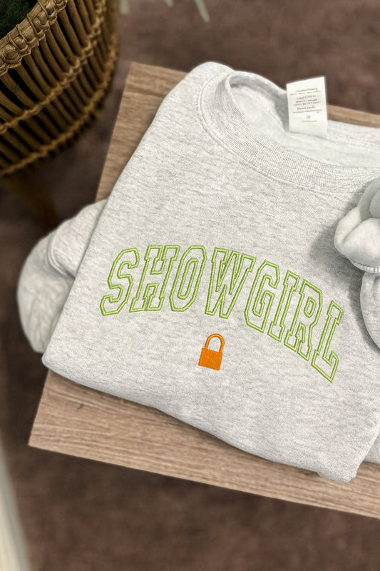 Showgirl Varsity Embroidered Crewneck