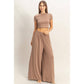 Short Sleeve Top & Wide Leg Pants Set