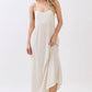 Solid Cami Midi Linen Blend Dress