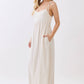 Solid Cami Midi Linen Blend Dress