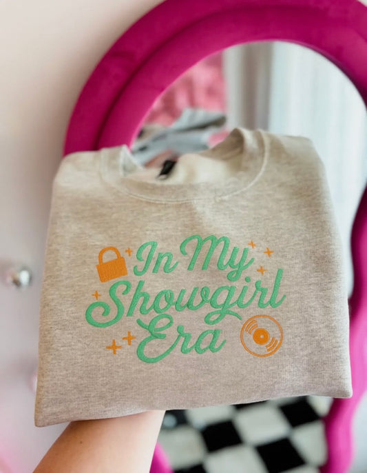 In My Showgirl Era Embroidered Crewneck