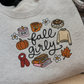 Fall Girly Embroidered Crewneck