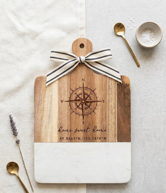 Sunshine Coast Coordinates Engraved Cutting Board