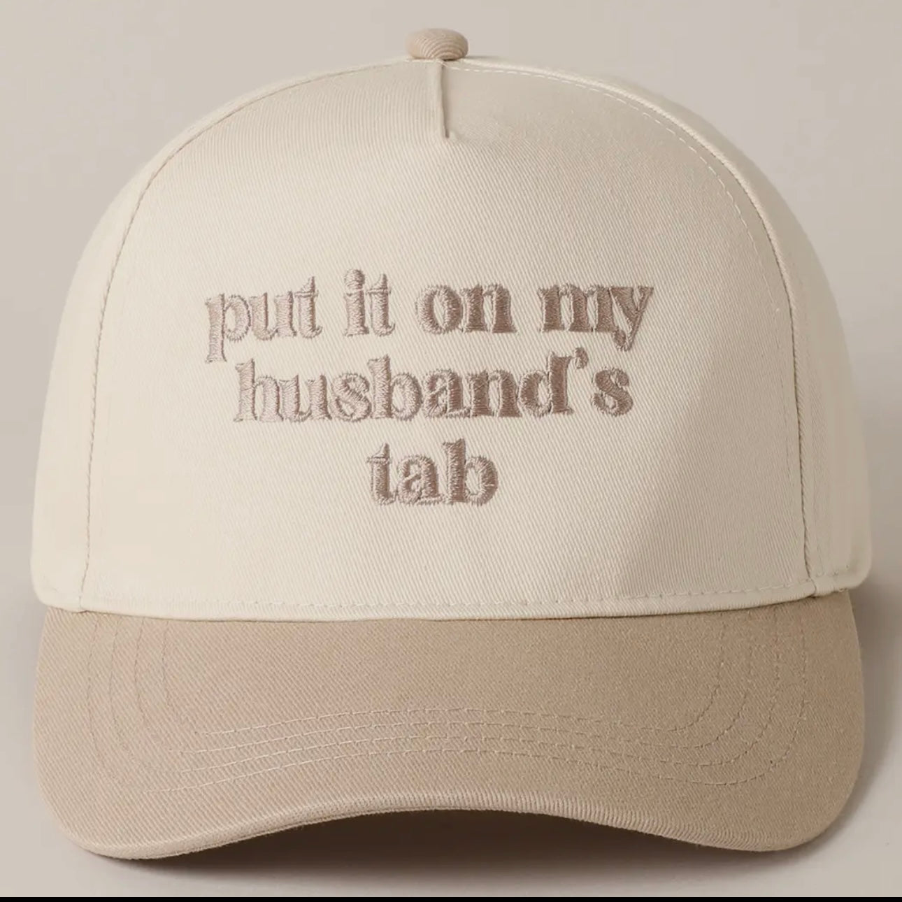 Put It On My Husband’s Tab Embroidery Canvas Cap