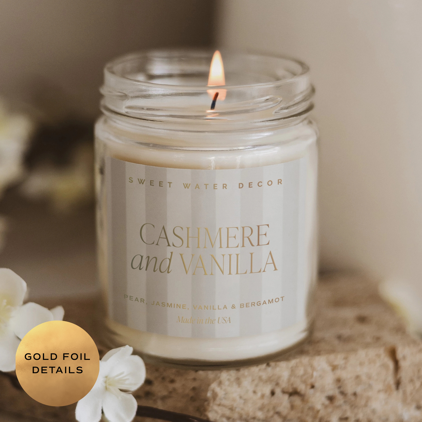 Cashmere and Vanilla 9 oz Soy Candle - Home Decor & Gifts