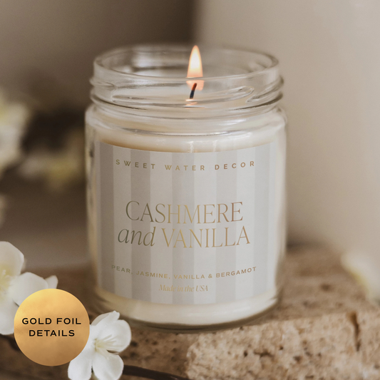 Cashmere and Vanilla 9 oz Soy Candle - Home Decor & Gifts